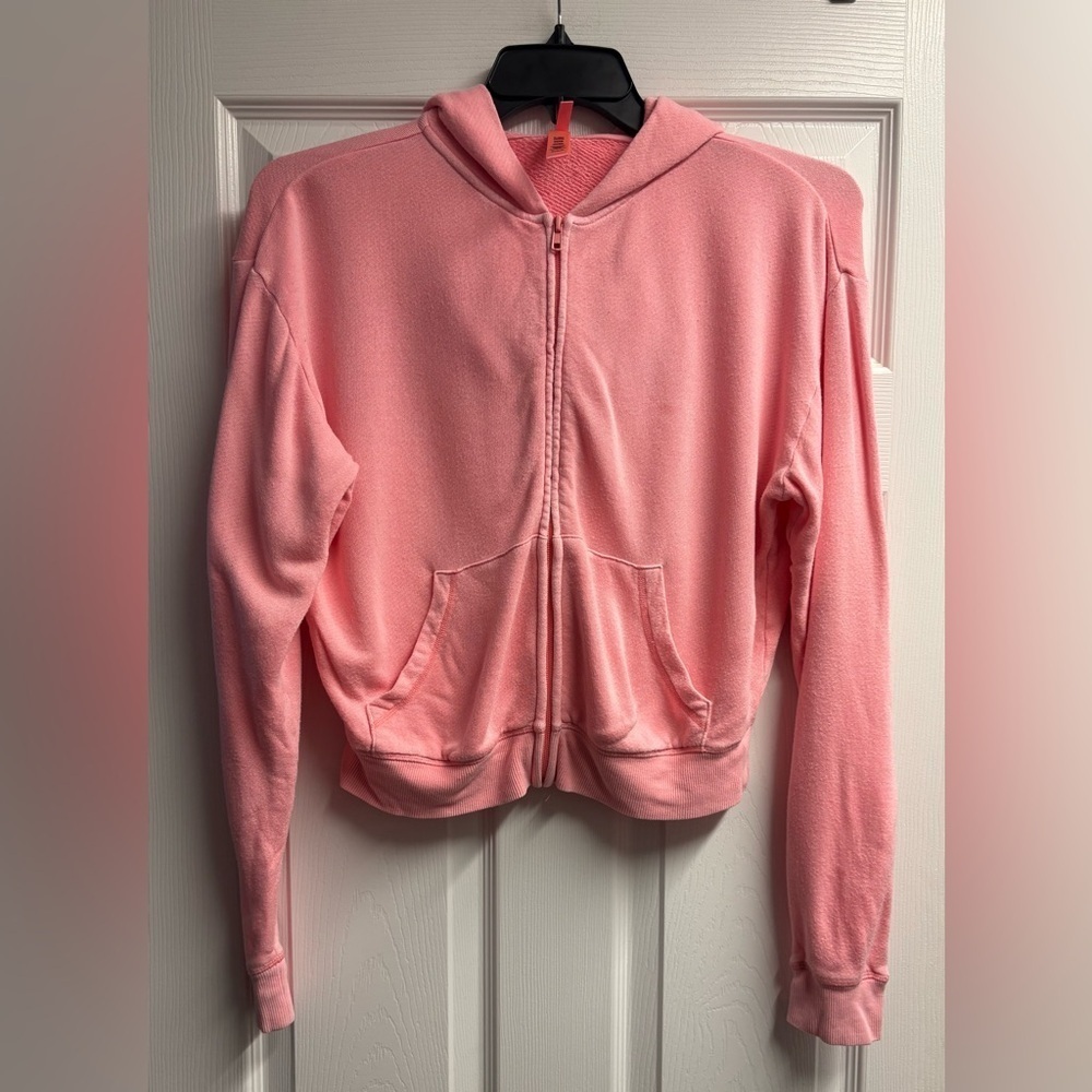Skims Pink French Terry Zip-Up Hoodie Size Medium